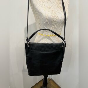 Nardelli Black Leather Crossbody Messenger Bag with‎ Handle and Strap